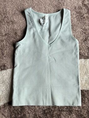 Athleta Ribbed V-Neck Tank Top - Sage Green